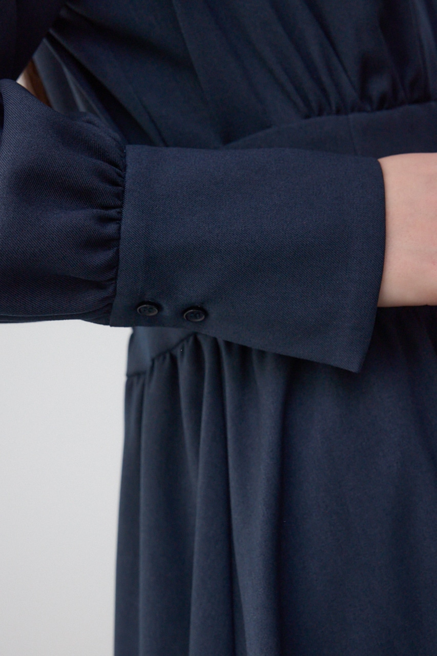 ウエストタック切り替えフレアワンピース NVY S