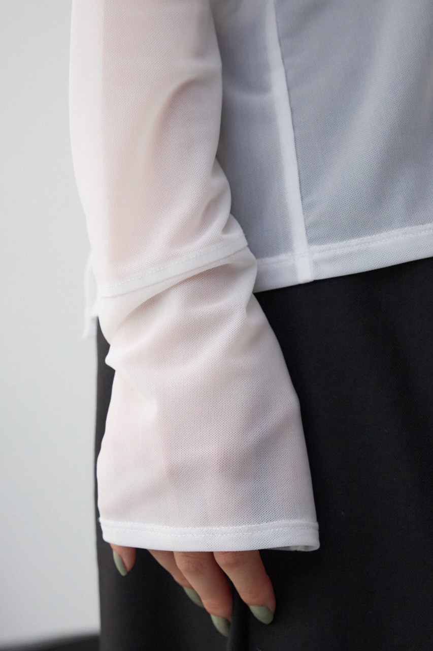 バックスリットシアーロングトップス IVOY FREE