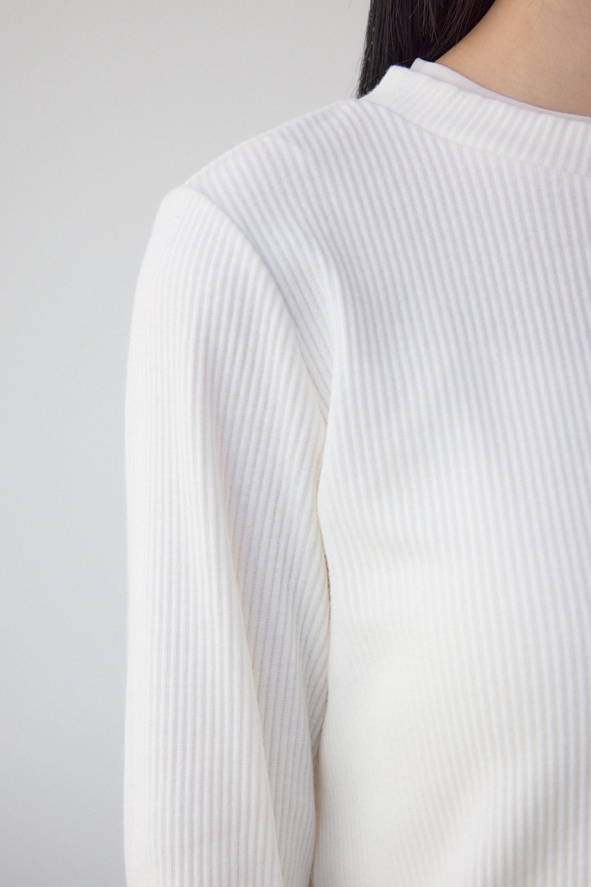 シアーネックリブトップス O/WHT FREE