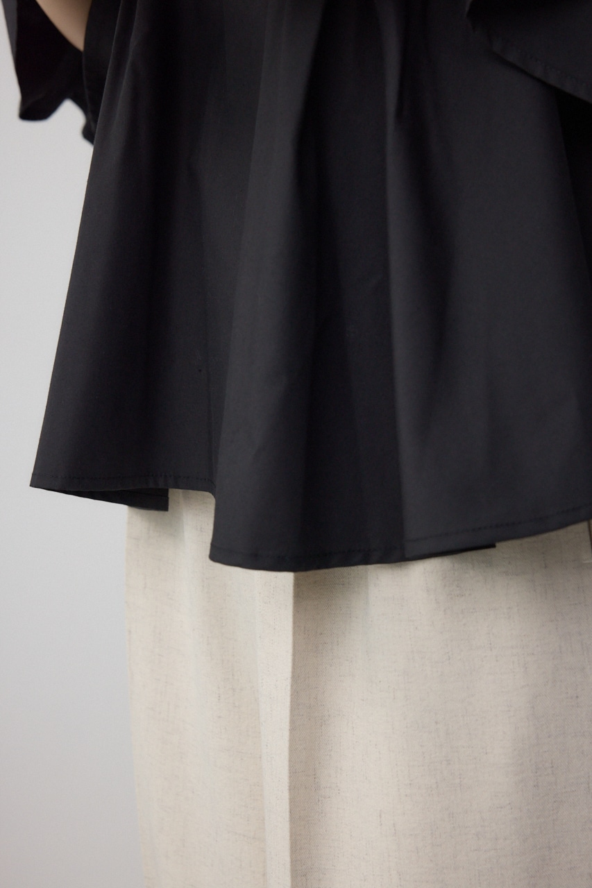 タックスリーブ半袖デザインカットトップス BLK FREE