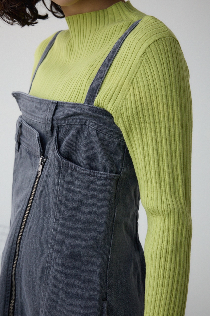 AZUL DENIM ダブルウエストキャミワンピース L/BLK S