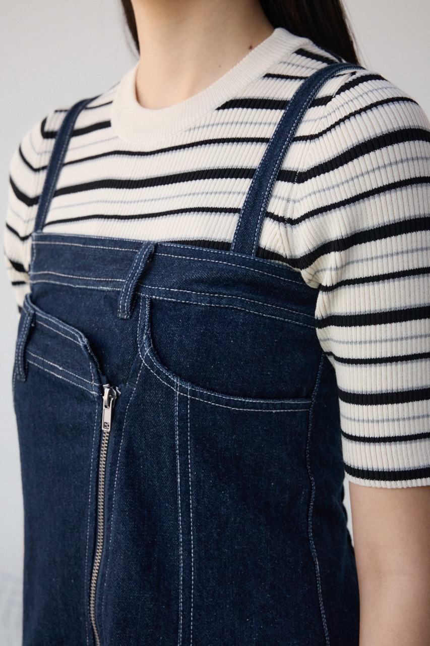 AZUL DENIM ダブルウエストキャミワンピース One Wash M