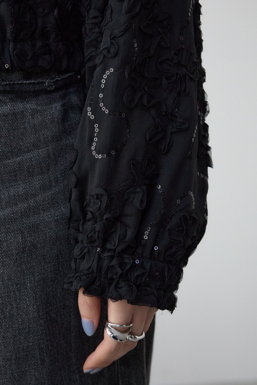 クラフトシアーレースブルゾン BLK FREE