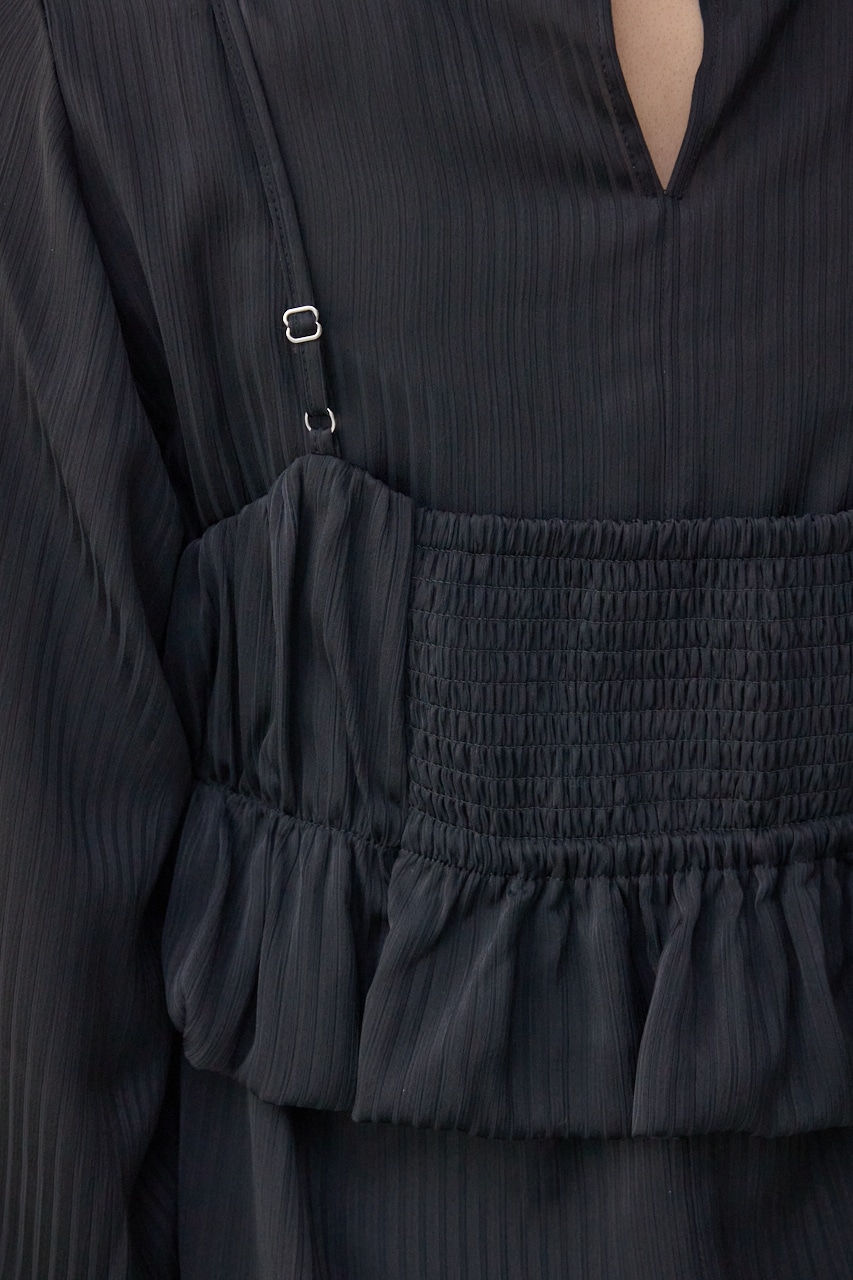 バルーンビスチェレイヤードセットブラウス BLK FREE