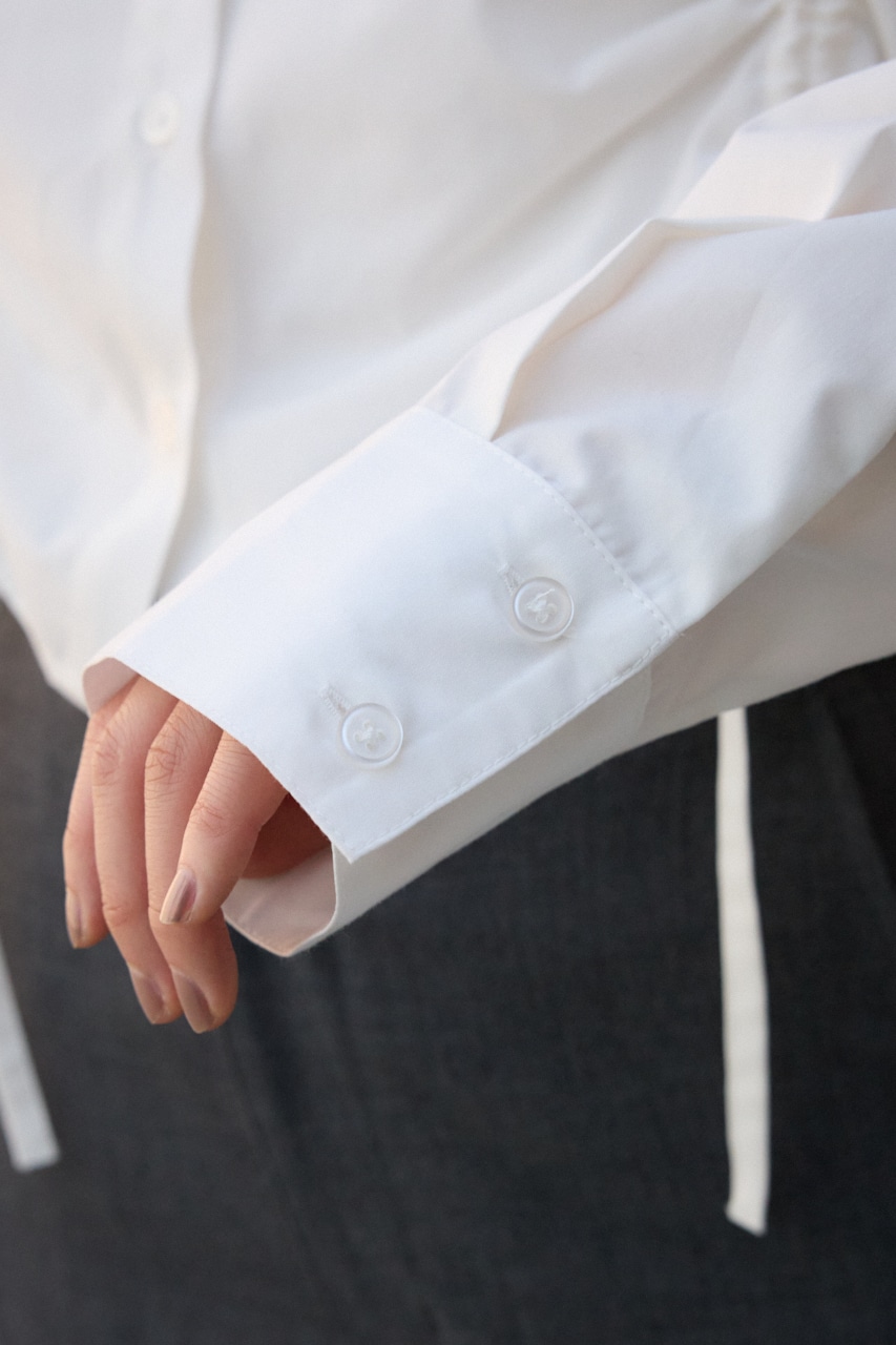 フロントギャザーシャツ O/WHT FREE