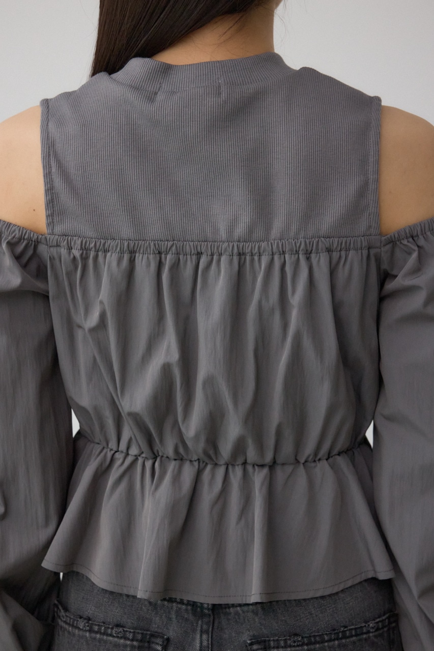 オフショルレイヤードブラウス GRY FREE