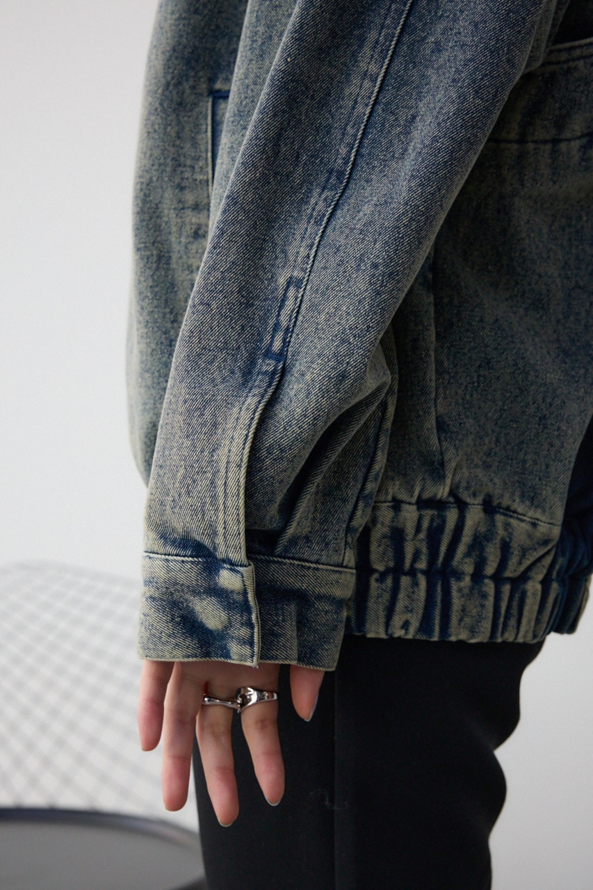 ヴィンテージライクデニムブルゾン BLU FREE