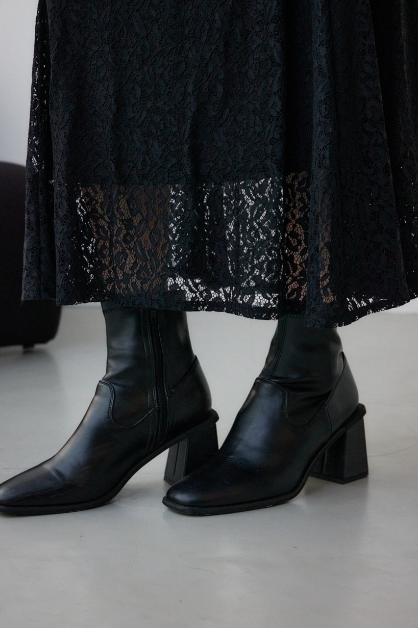 レースフレアスカート BLK S