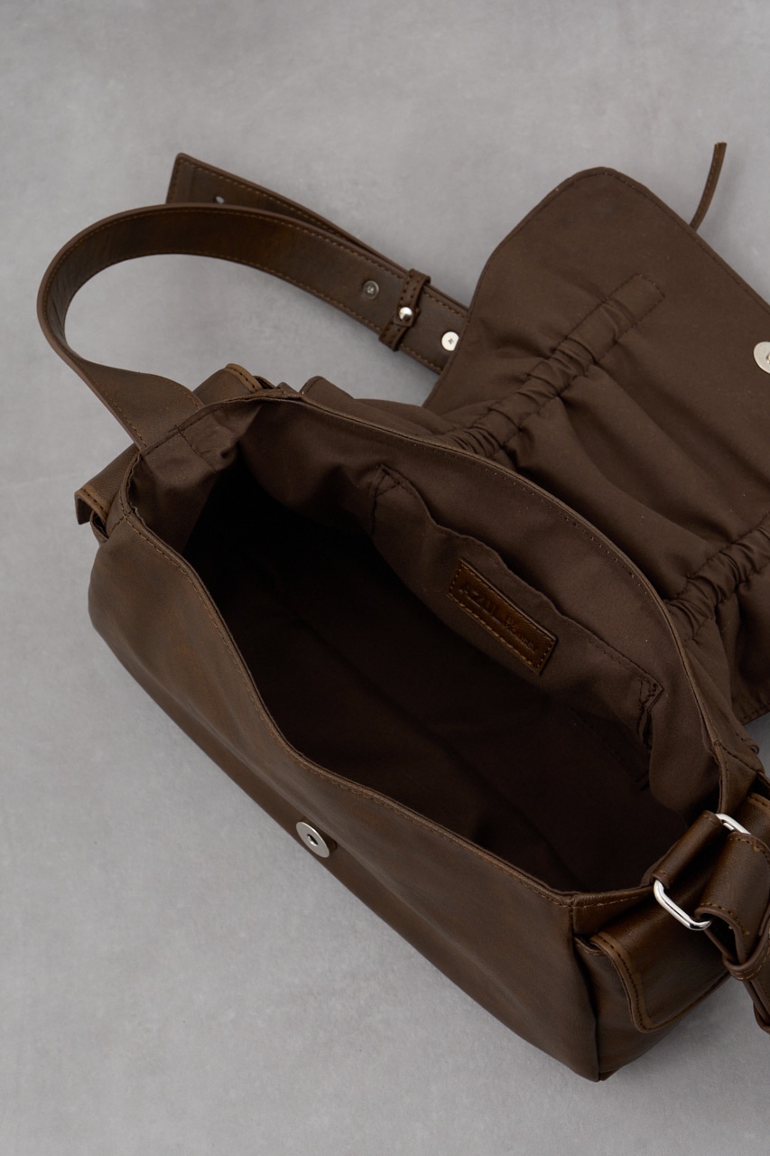 リボンデザインフラップバッグ BRN FREE