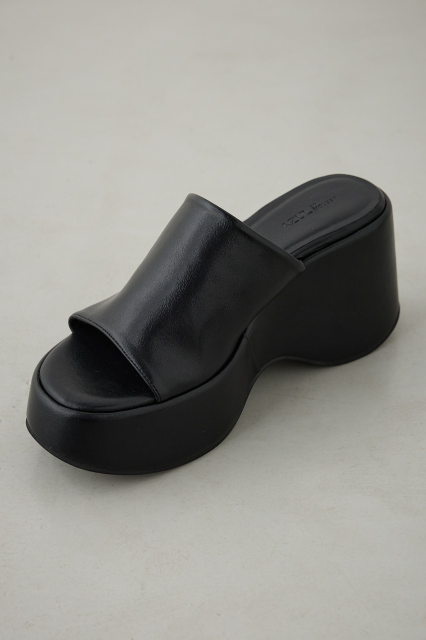 プラットフォームミュールサンダル BLK S
