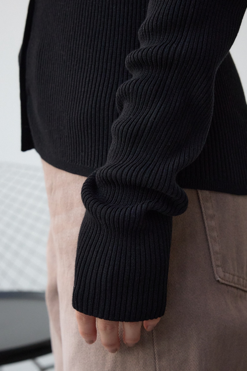 ギャザーオフショルダーニットトップス BLK FREE