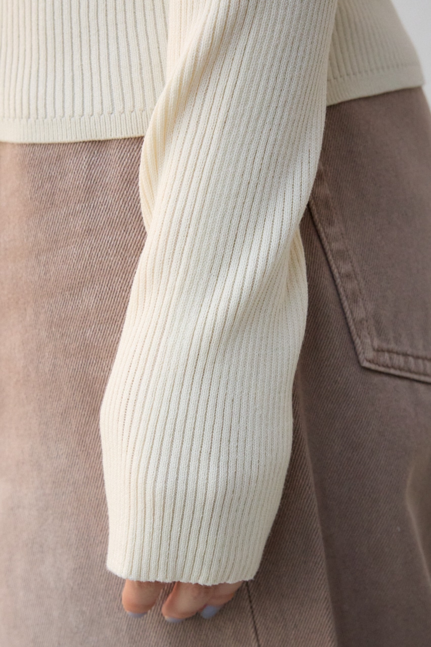 ギャザーオフショルダーニットトップス IVOY FREE