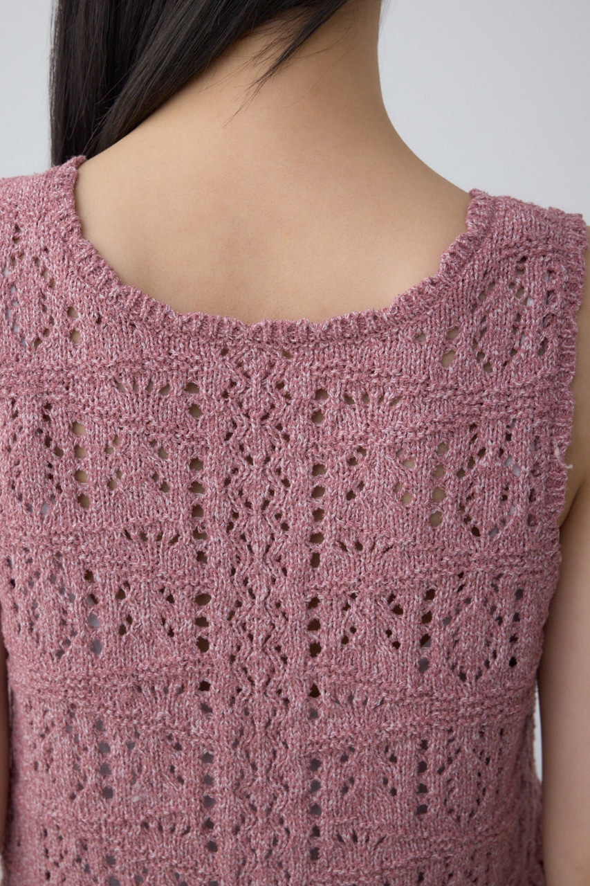 クロシェニットタンク D/PNK FREE