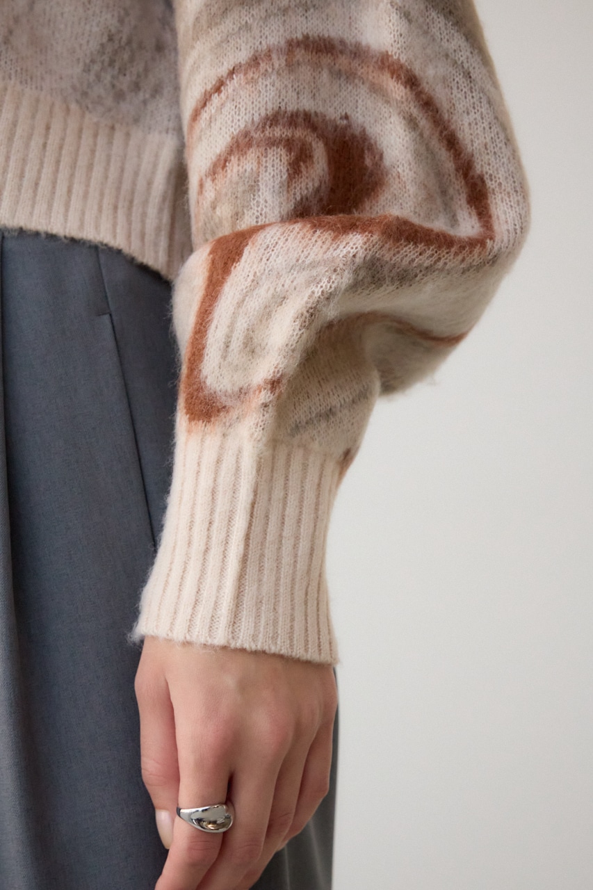 AZUL BY MOUSSY | マーブルクロップドジャガードニット (ニット