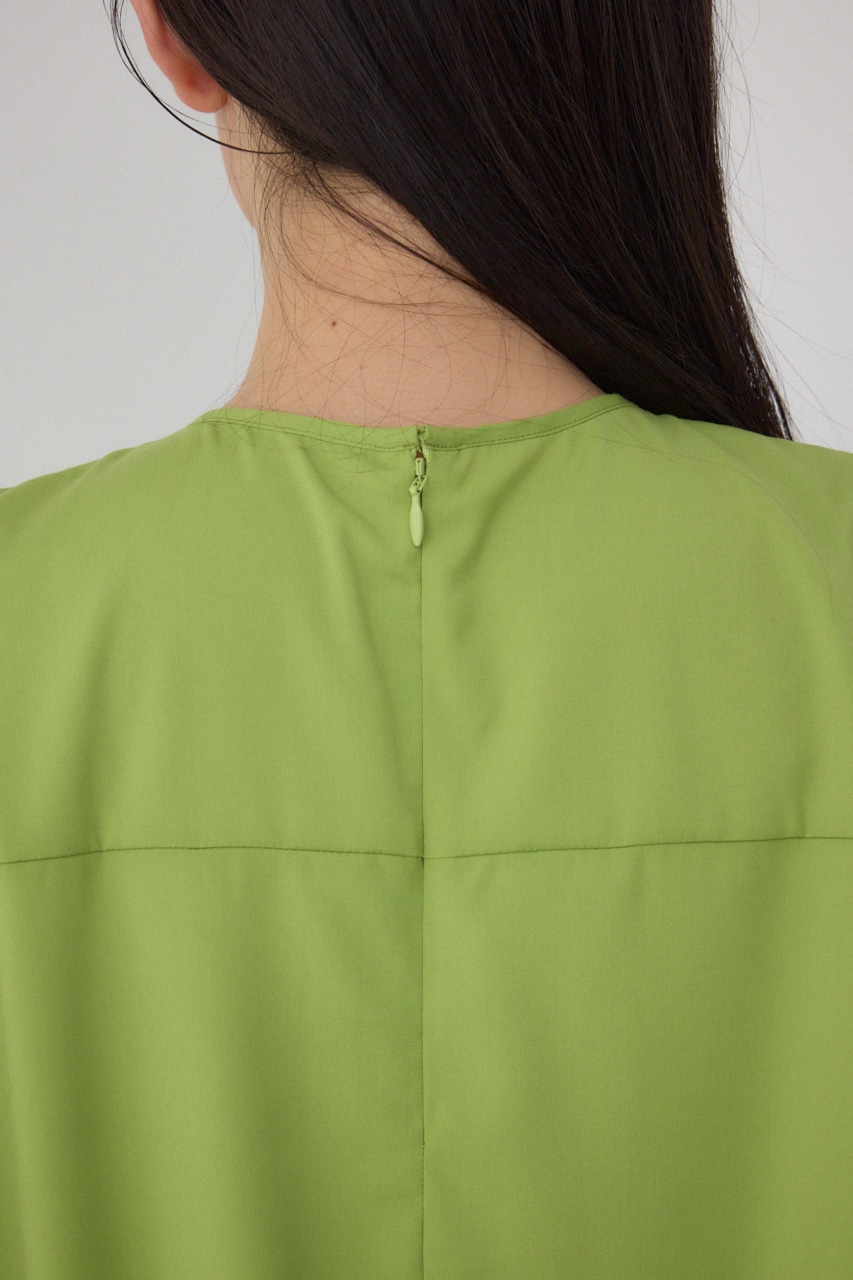 【PLUS】ランダムドレープブラウス LIME FREE