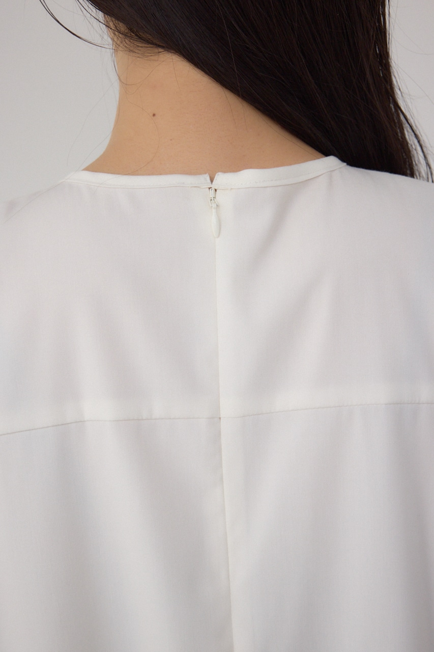 【PLUS】ランダムドレープブラウス WHT FREE