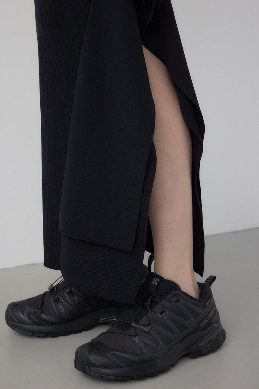 【PLUS】パネルドレープマーメイドスカート BLK S