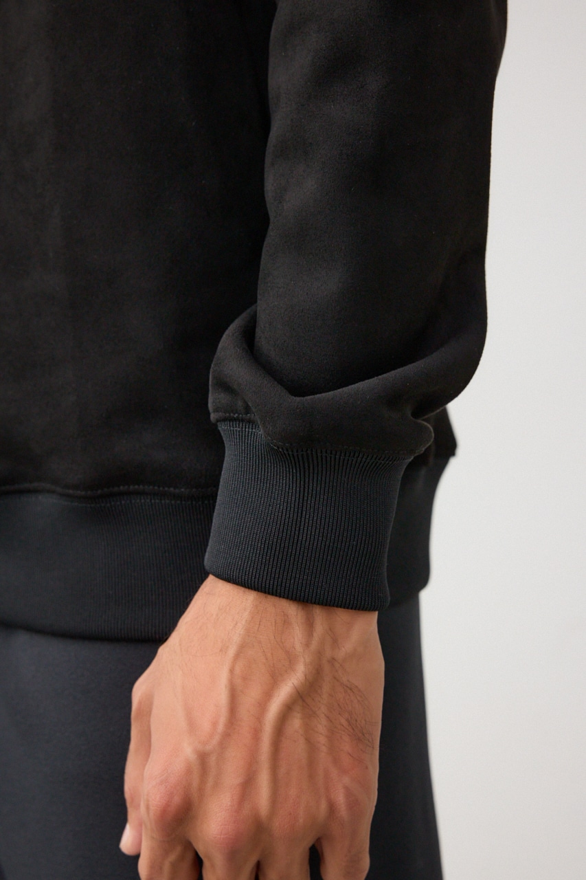 フェイクスウェード刺繍ロゴトップス BLK FREE