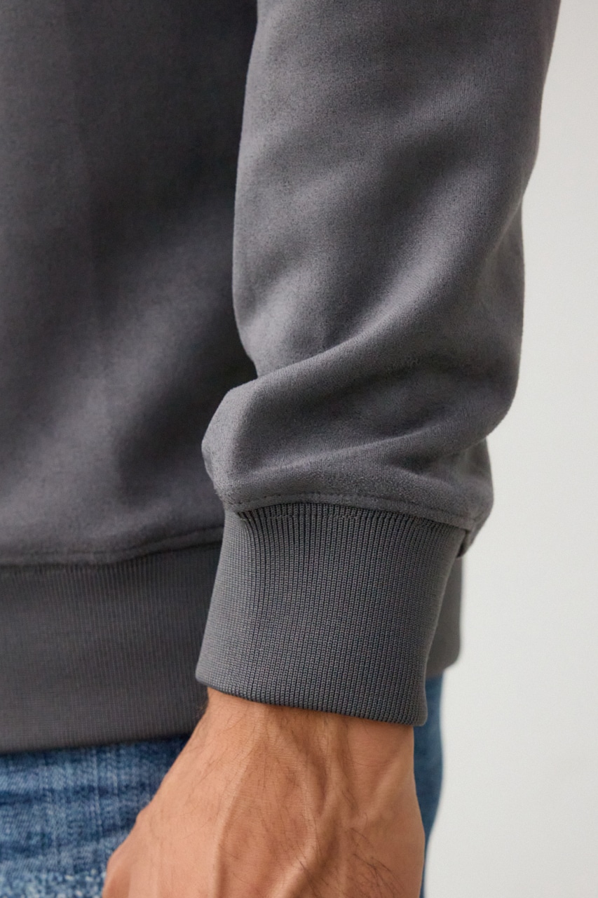 フェイクスウェード刺繍ロゴトップス GRY FREE