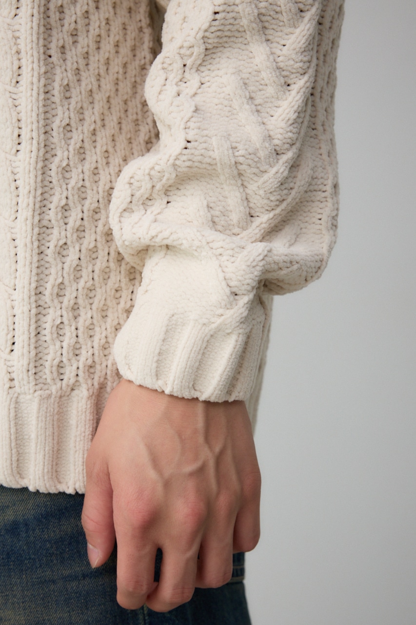 シェニールケーブルニット IVOY S-M