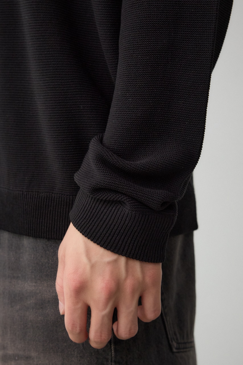 ベーシックガーターニット BLK M