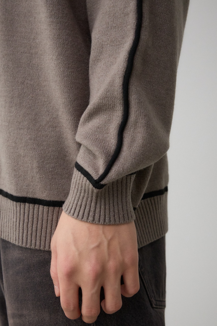 配色パイピングニット GRY FREE