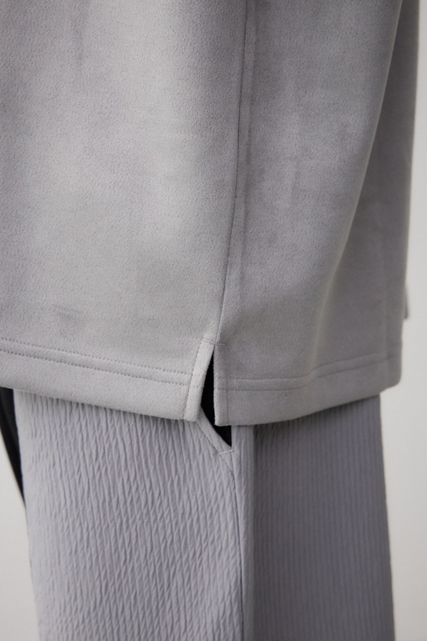 フェイクスウェード切替トップス GRY FREE