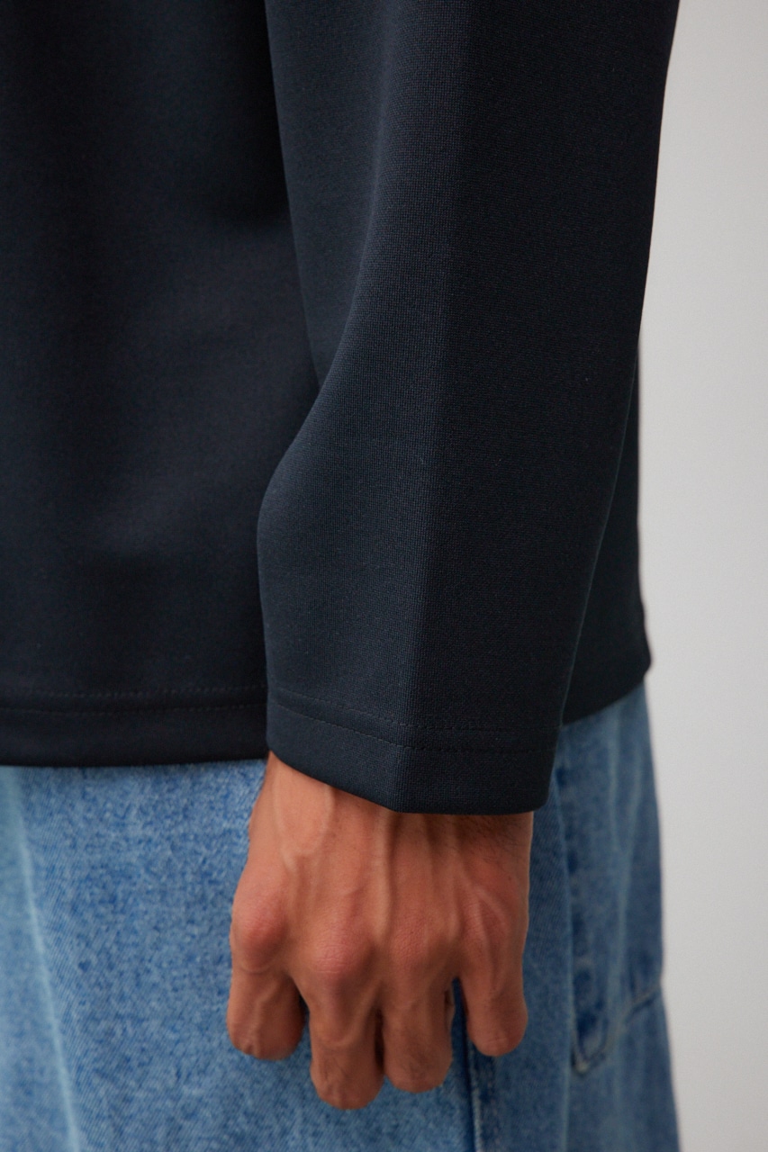 ポンチ刺繍ロングTシャツ BLK M