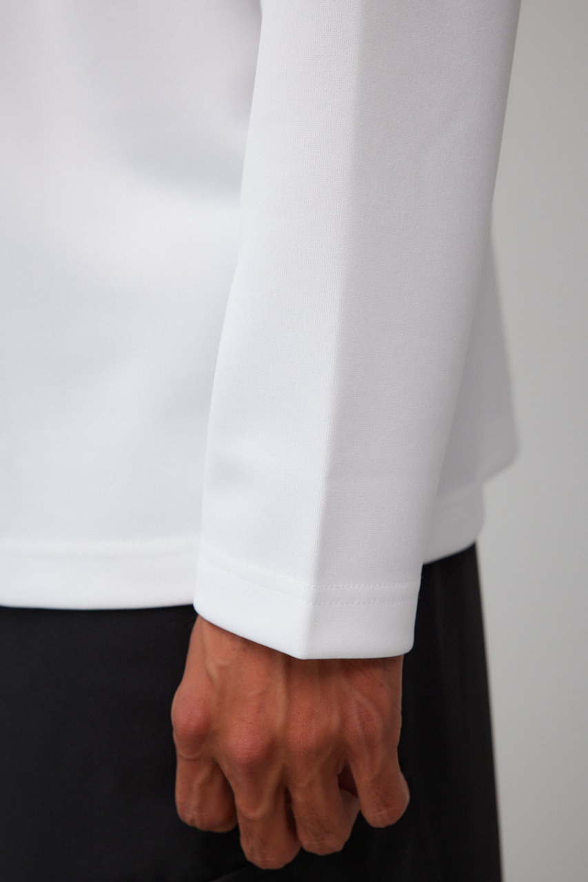 ポンチ刺繍ロングTシャツ WHT M