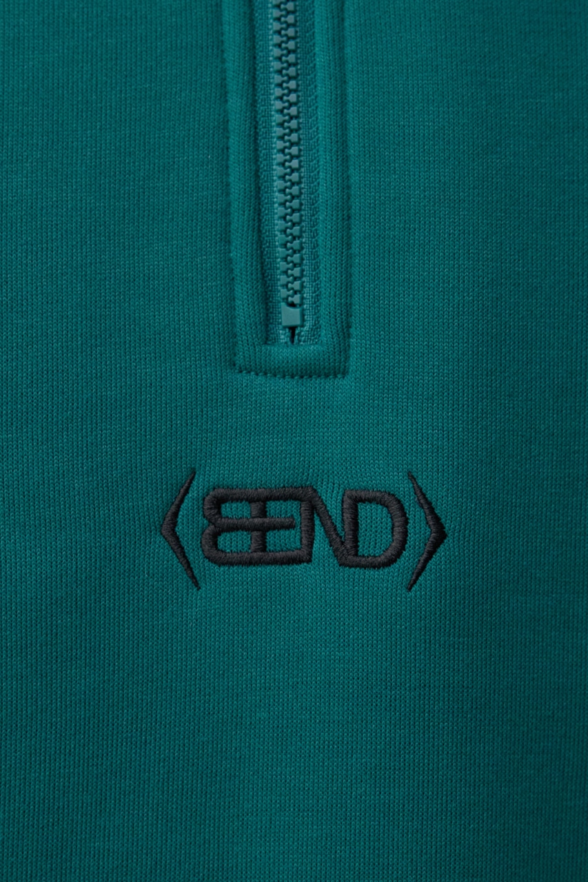 裏起毛ロゴハーフジッププルオーバー GRN FREE