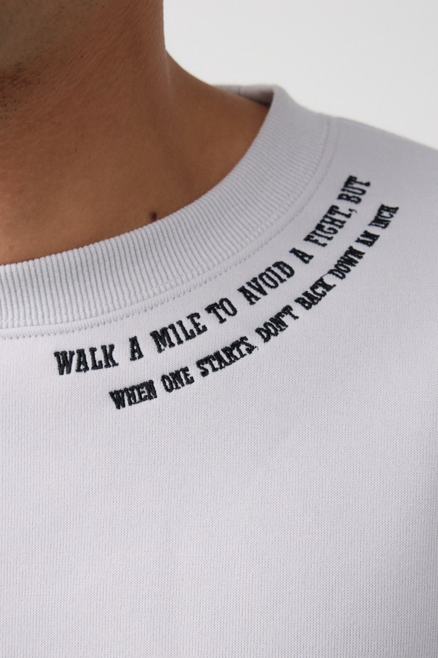 裏起毛ネック刺繍プルオーバー L/GRY M