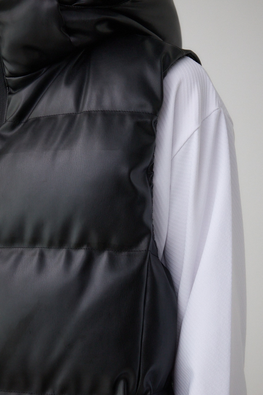 B-HEAT合皮オーウェンストレッチ中綿ベスト BLK S-M