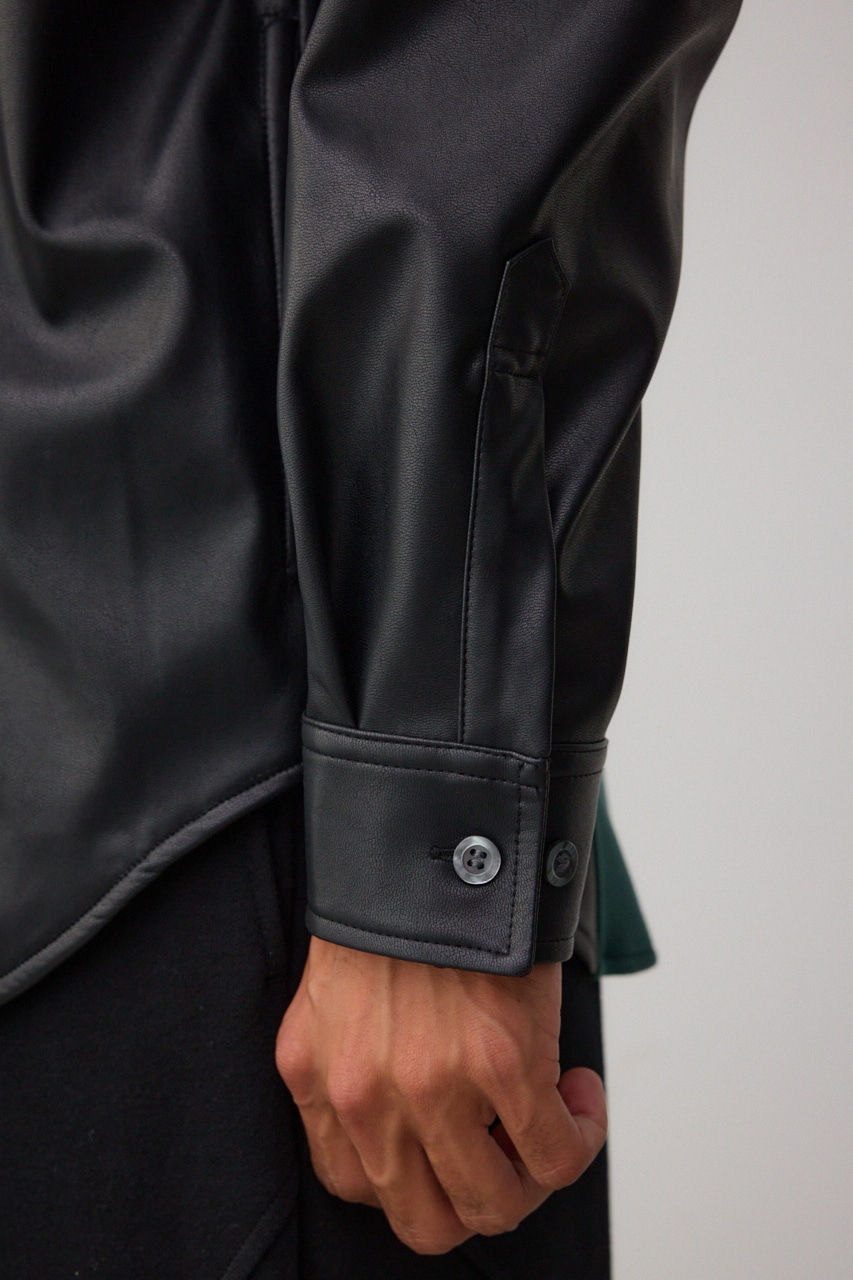 フェイクレザースウィッチングシャツ 柄KHA FREE