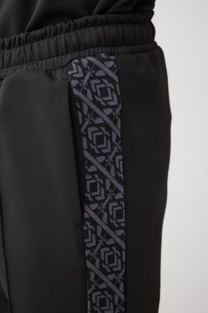 ジャガードラインカットトラウザー BLK FREE