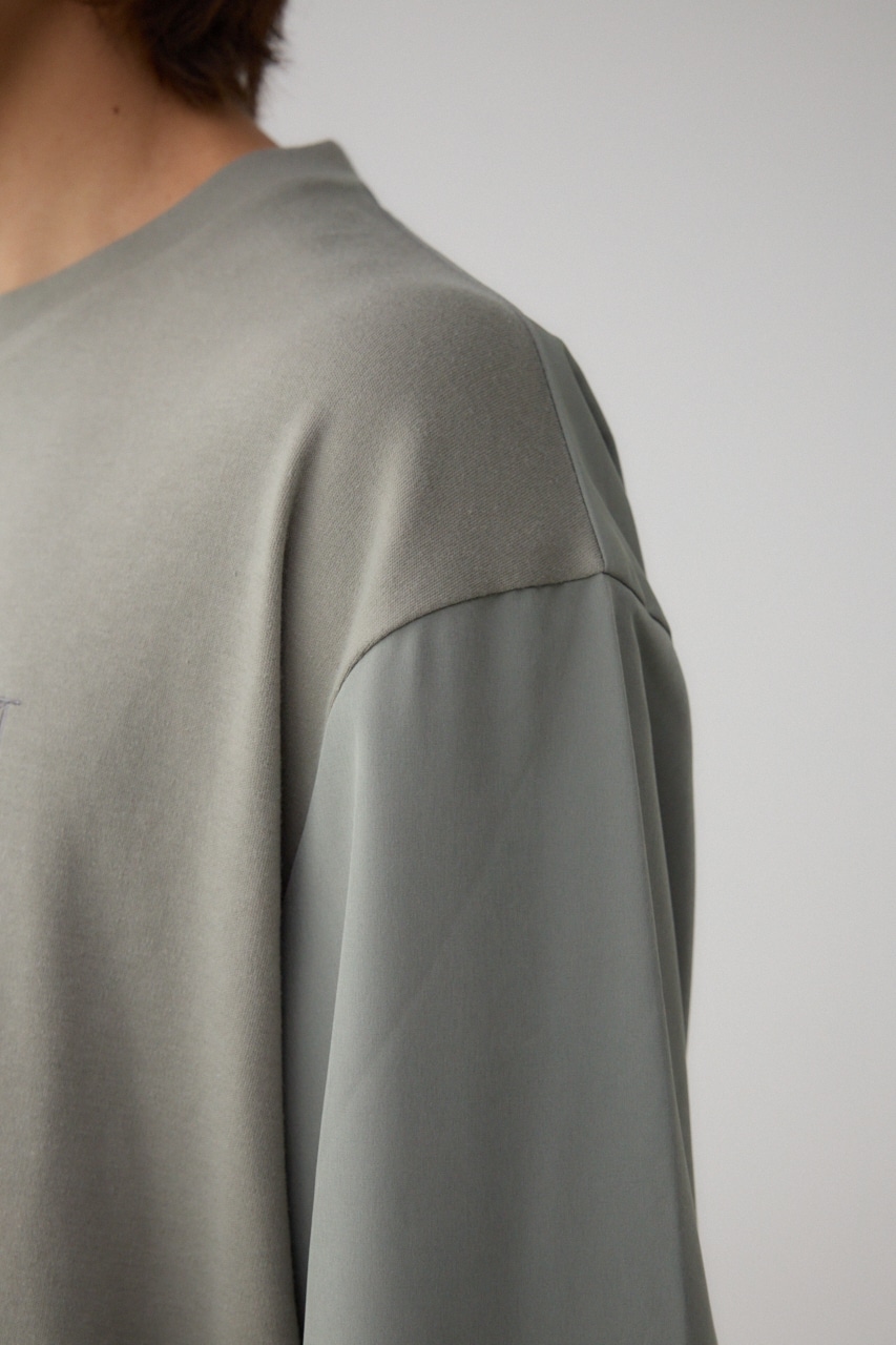 異素材ドッキング刺繍トップス L/KHA FREE