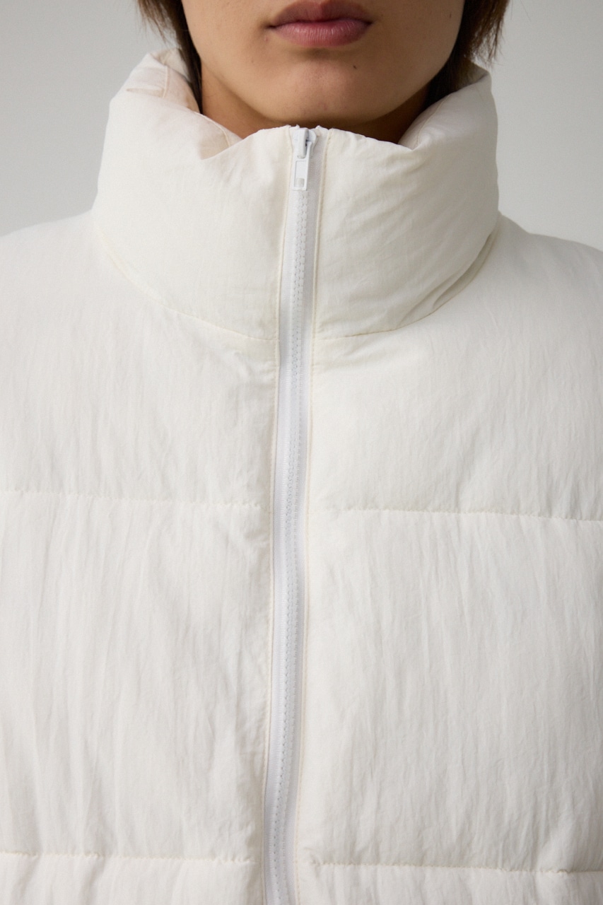 スタンドカラー中綿ベスト O/WHT FREE