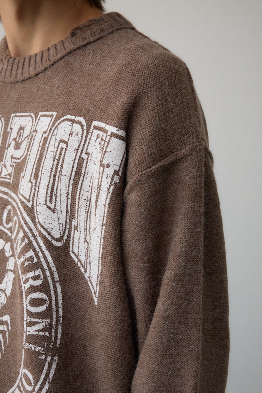 リバーシブルダメージニット BEG FREE