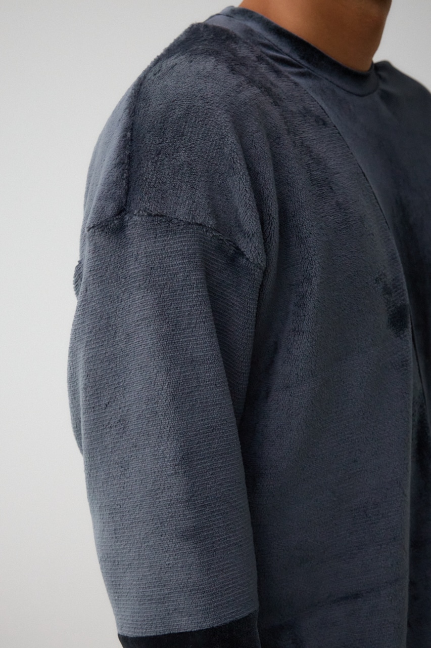 ファーパイルベロアドッキングトップス 柄BLK FREE