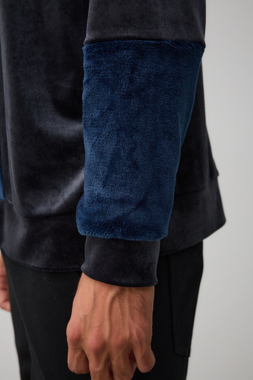 ファーパイルベロアドッキングトップス 柄NVY FREE