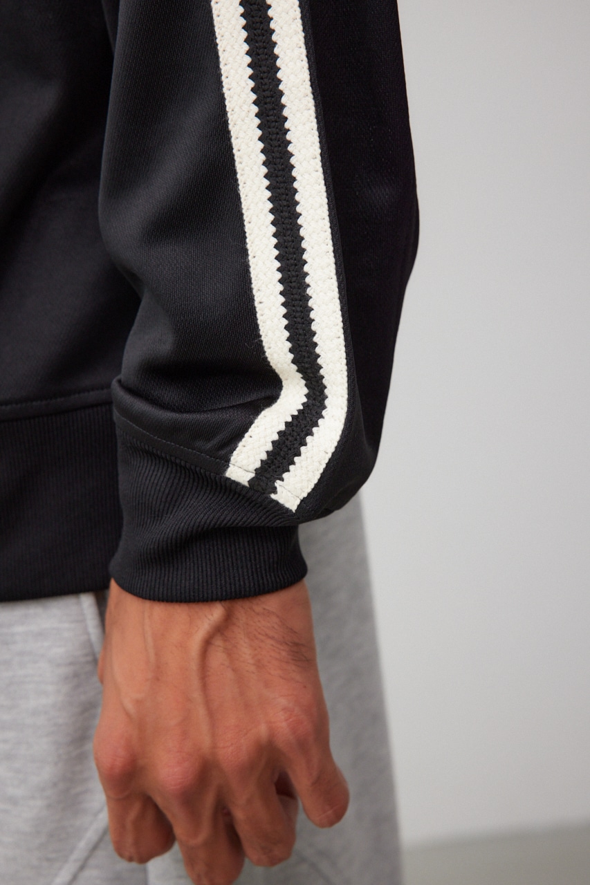 ラインジャージートップス BLK FREE