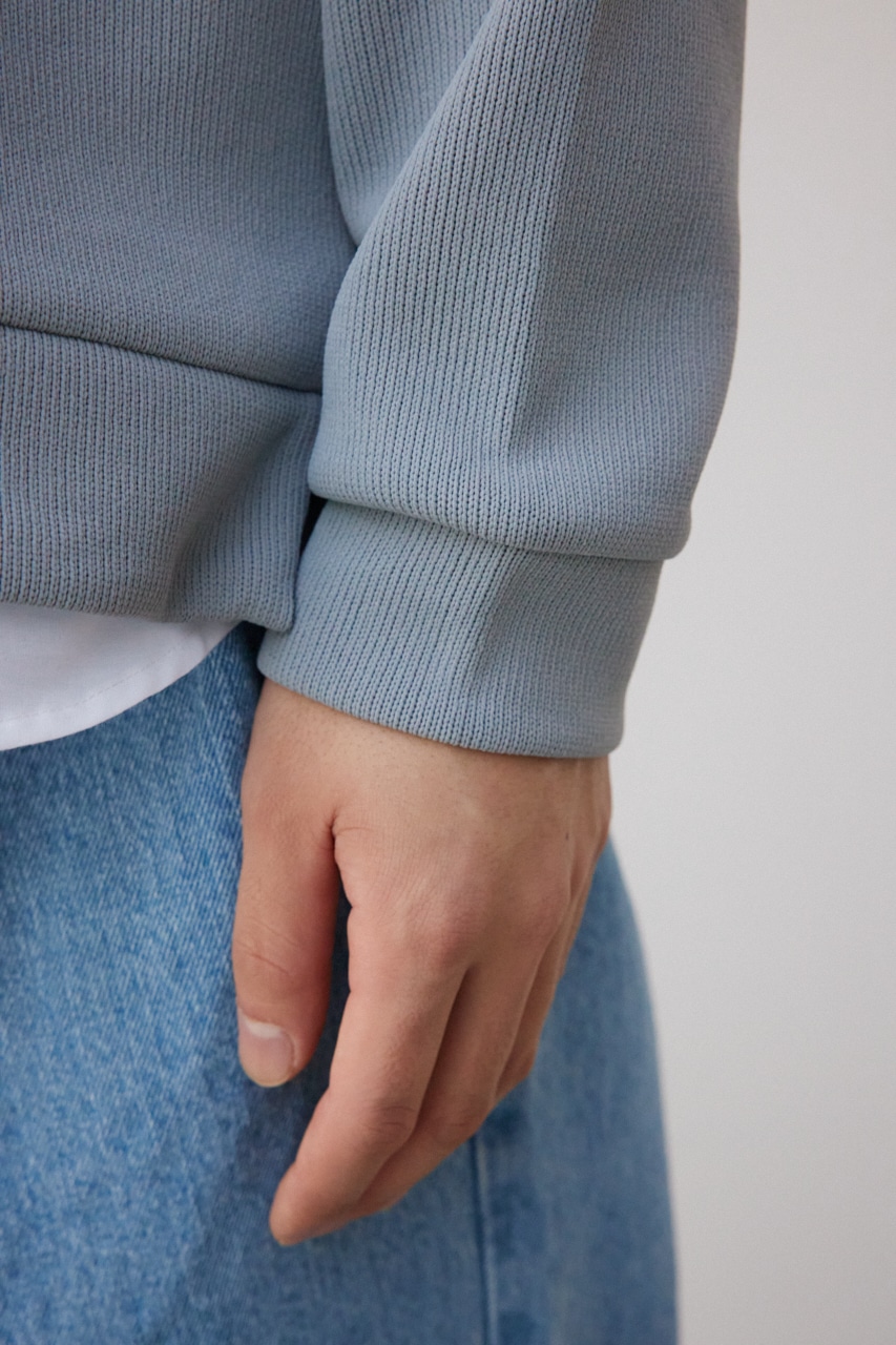 シャツレイヤードスリットニットソー GRY M