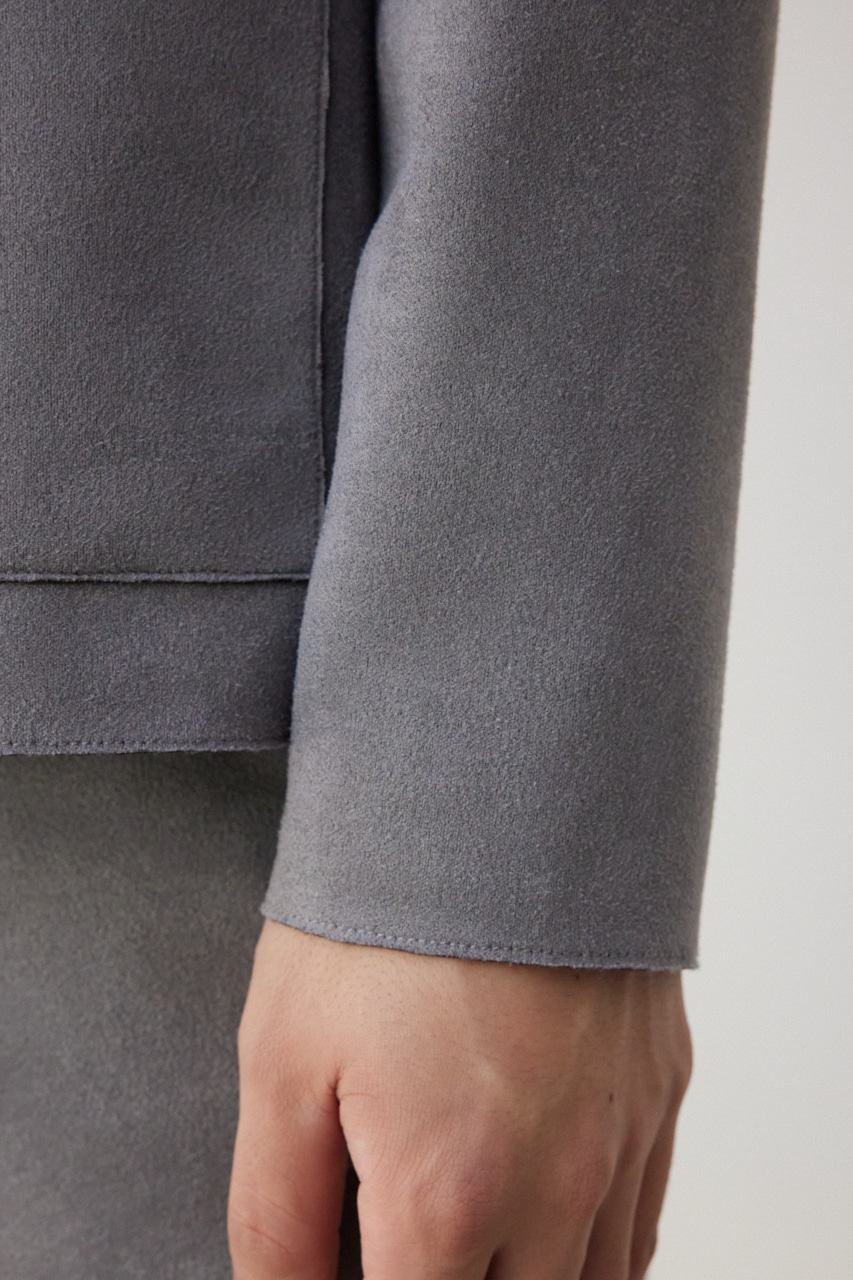 プリマベーラフェイクスウェードトッパー GRY M