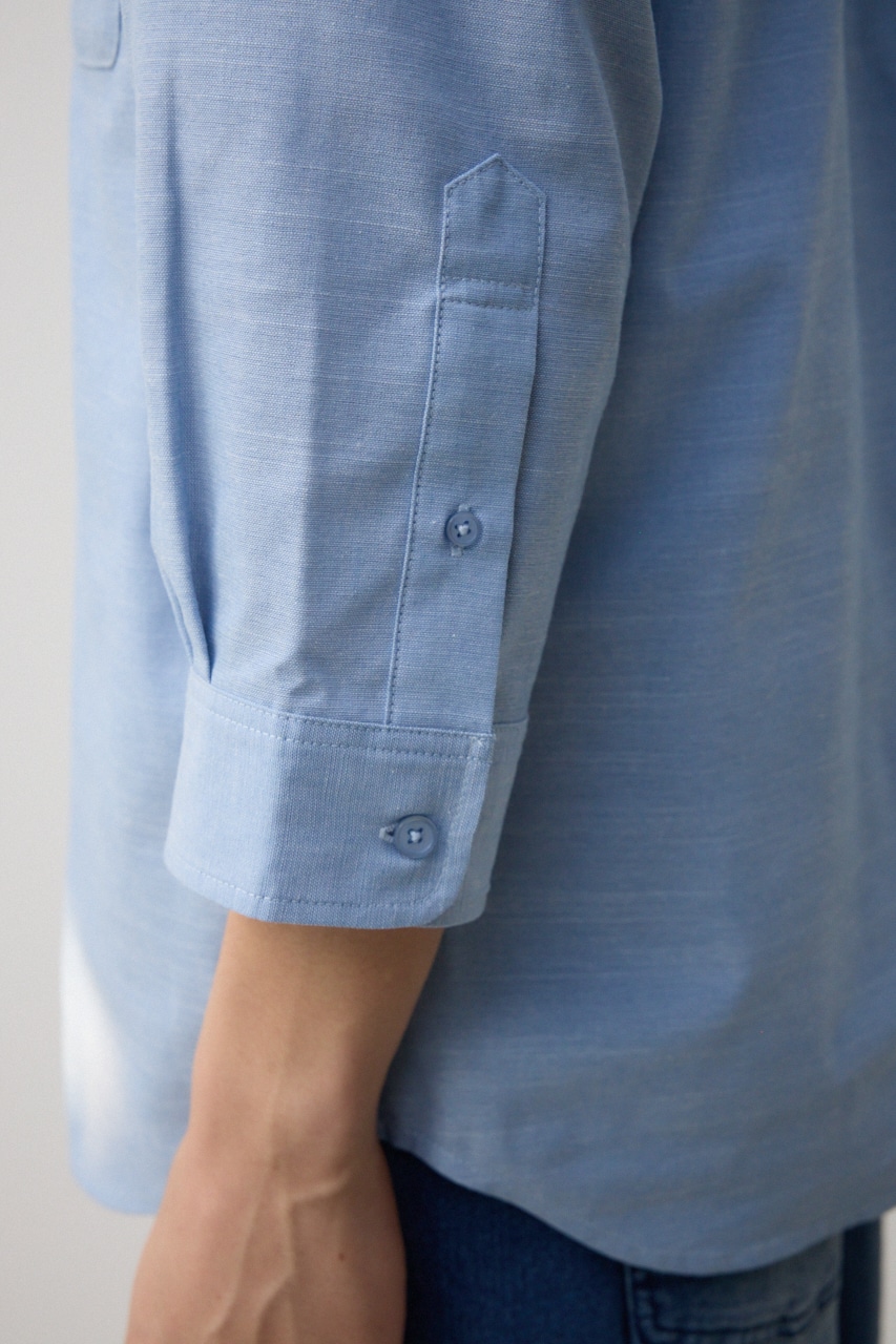 テックリネン7分袖シャツ BLU L