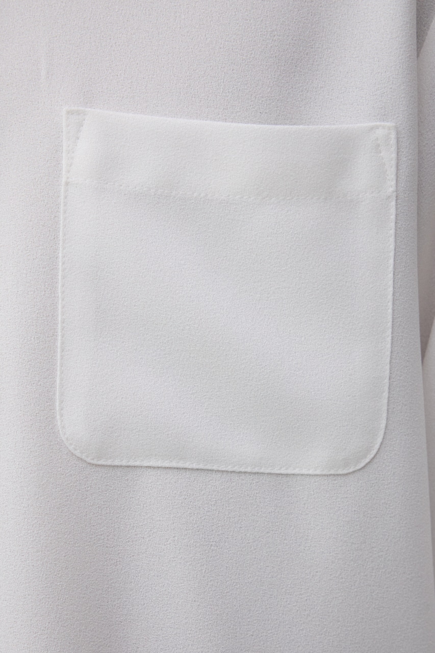 ソフトジョーゼット7分袖シャツ WHT L