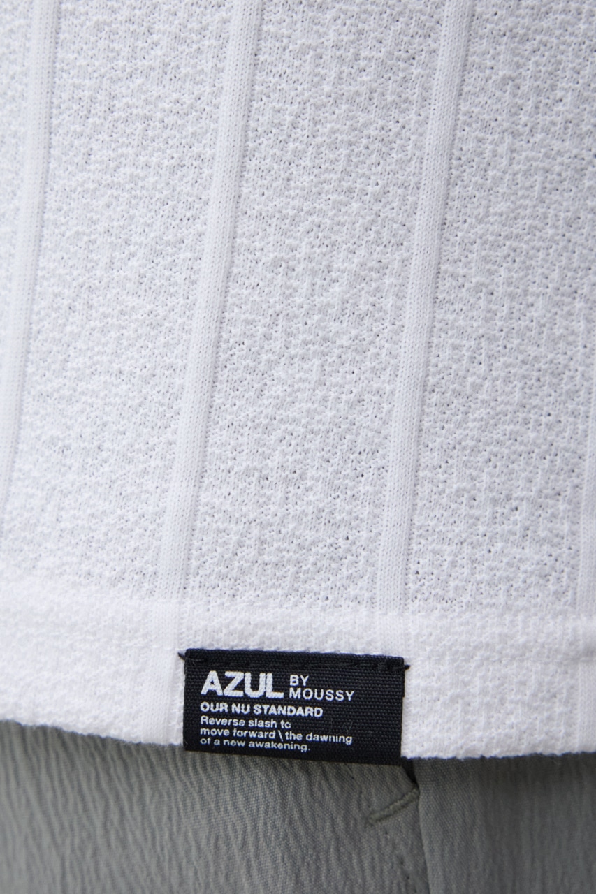 シャドウストライプクルーネックTシャツ WHT M