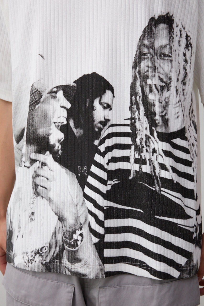 ビッグフォトプリントトップス 柄WHT FREE