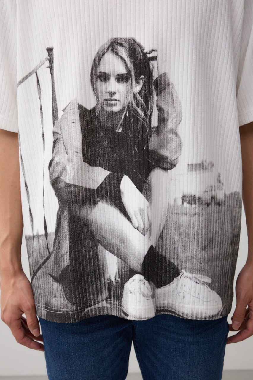 ビッグフォトプリントトップス M/WHT FREE