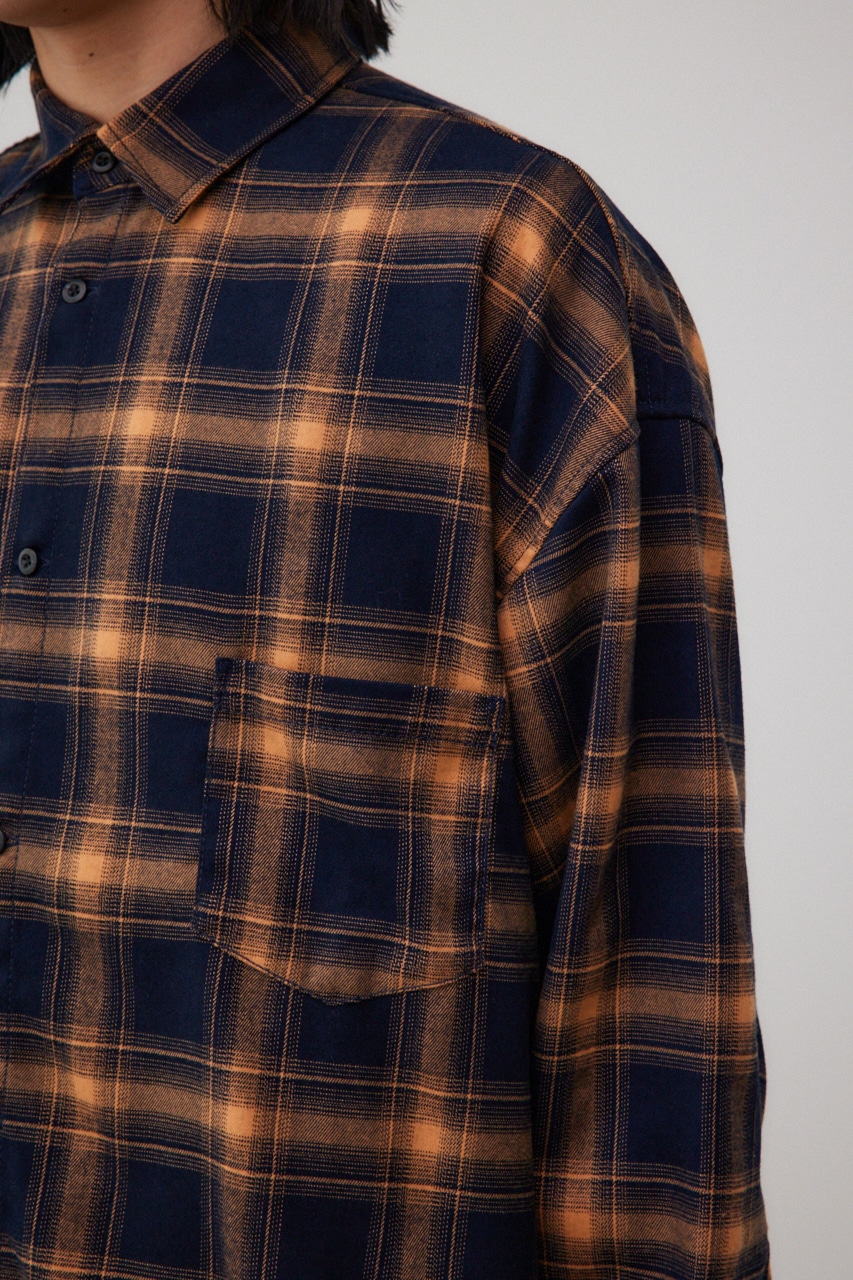 カットオフダメージシャツ 柄BEG FREE