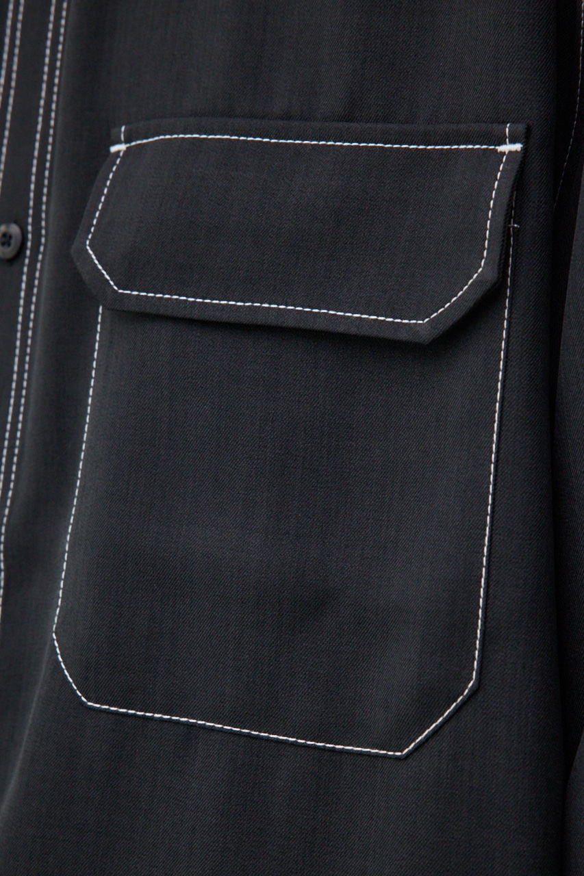 アウトステッチCPOシャツ BLK FREE