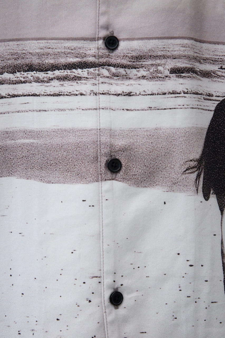 ビンテージ風サーフフォトシャツ 柄BEG FREE